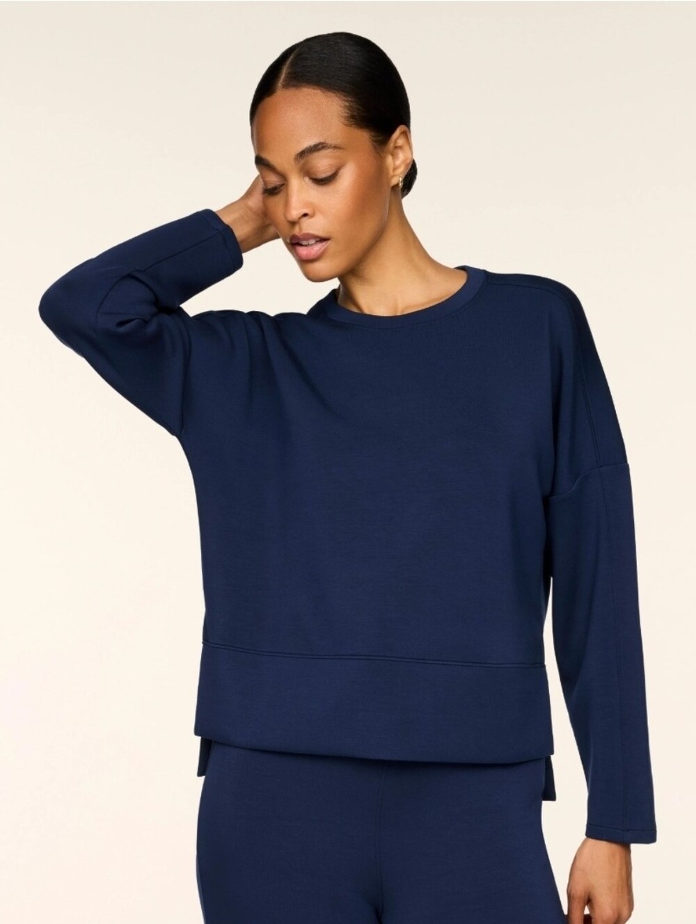 NWT - Spanx Air Essentials Side Slit Top - Timeless Navy - Large